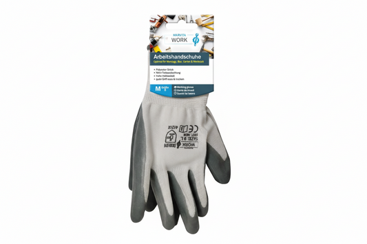 Arbeitshandschuhe Polyester/Nitril – Größen M–XL, 36er Sortiment | Marvita - Fluxo
